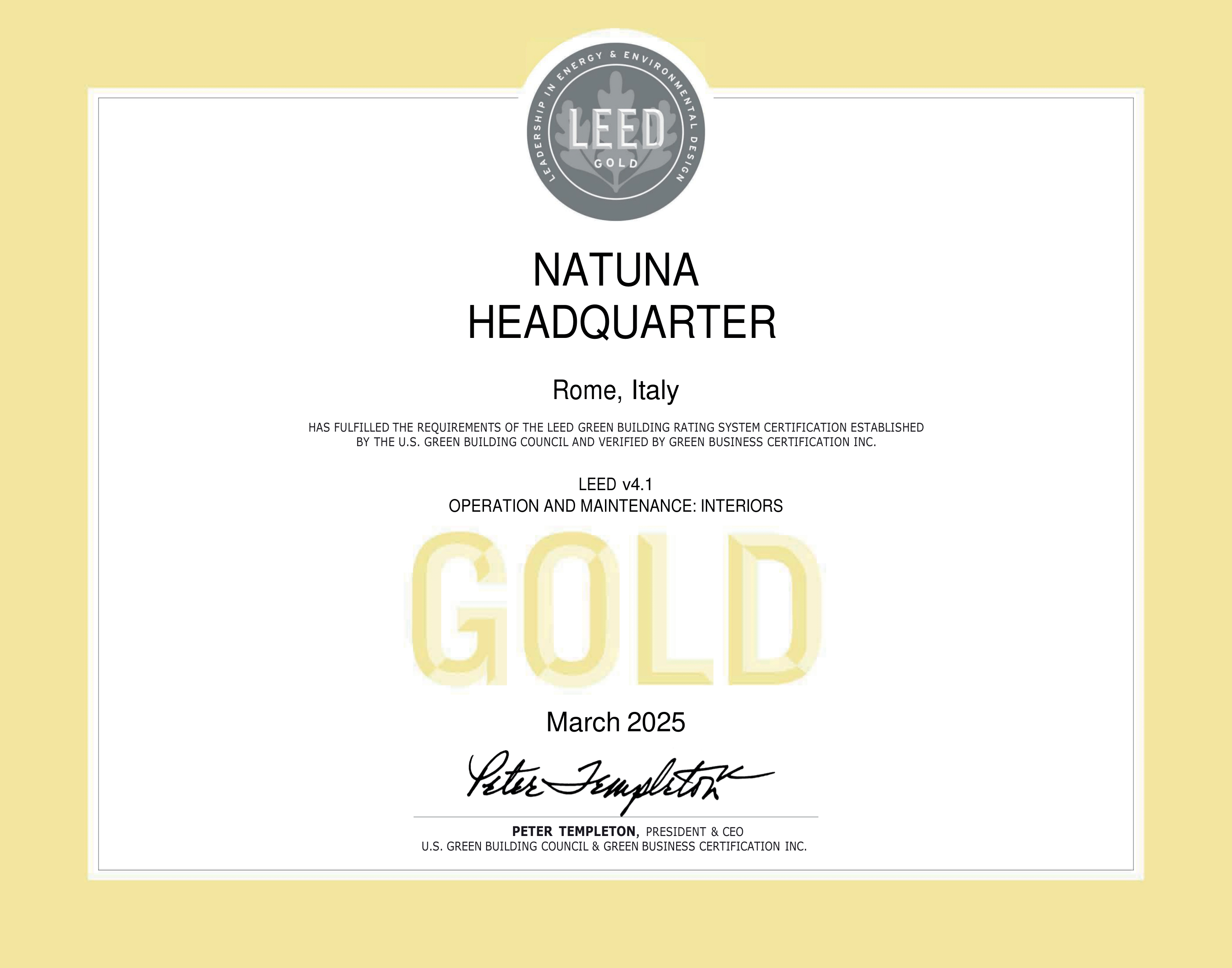 Certificato LEED